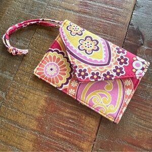 Vera Bradley Rare RETIRED Raspberry Fizz  ID Card Wallet Case EUC 4” X 3” Clutch